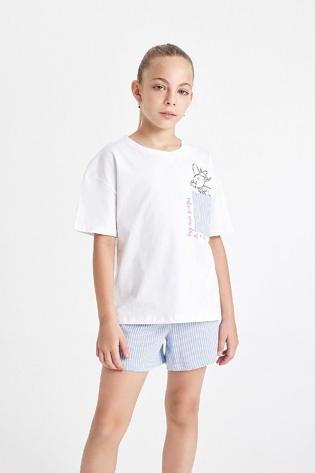 Kız Çocuk Disney Dumbo Pijama Takımı Kısa Kollu Üst Şort C8518a824sm - 3