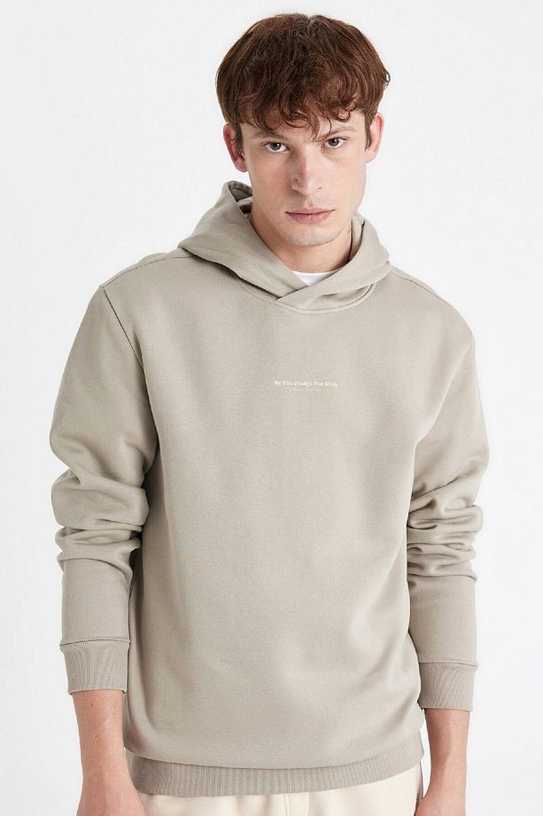 Regular Fit Kapüşonlu Baskılı Sweatshirt C6131ax24au - 1