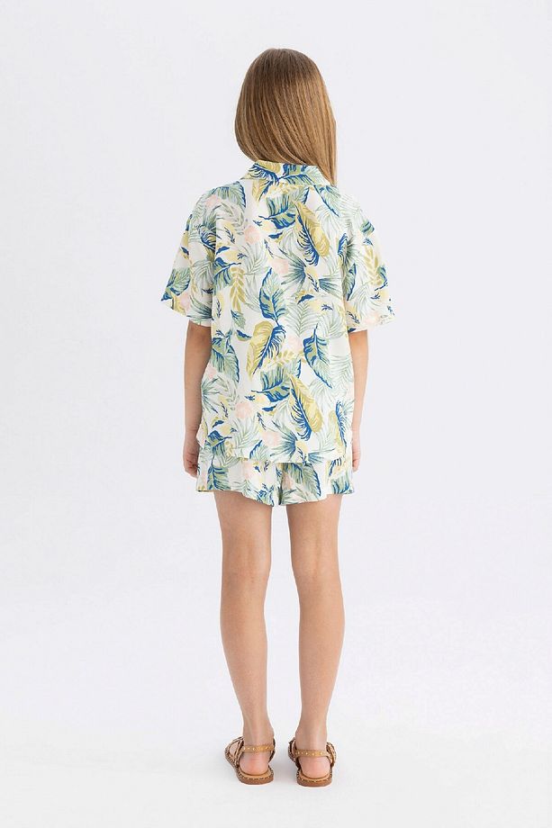 Kız Çocuk Pijama Takımı Standart Fit Desenli Kısa Kollu Üst Şort C8495a824sm - 6