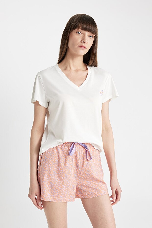 Fall In Love Baskılı Kısa Kollu Şortlu Pijama Takımı C7899ax24hs - 3