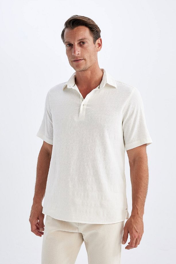 Regular Fit Yazlık Dokulu Kısa Kollu Gömlek C9230ax24sm - 3