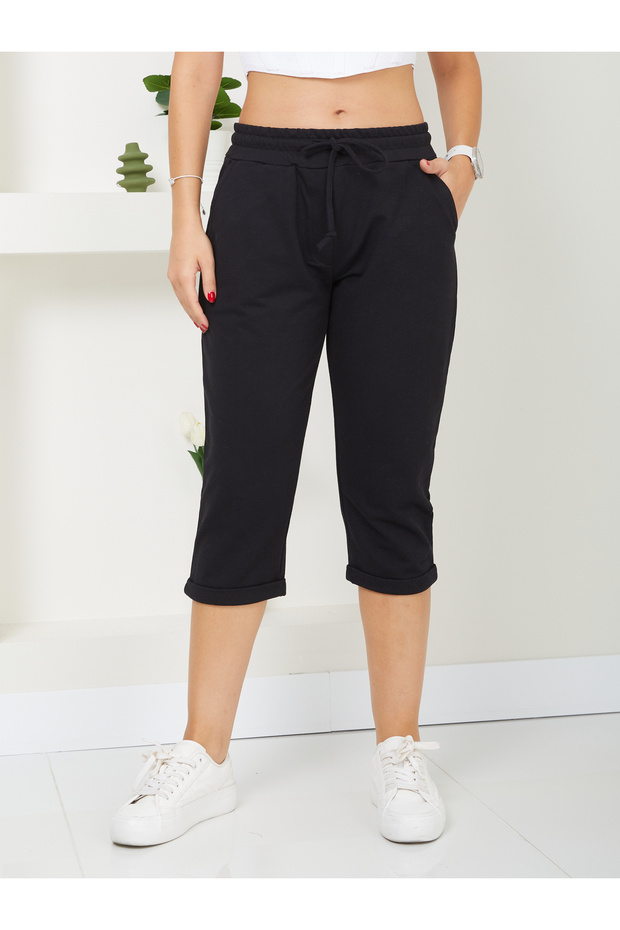 Kadın Örme Kumaş Kapri - 5