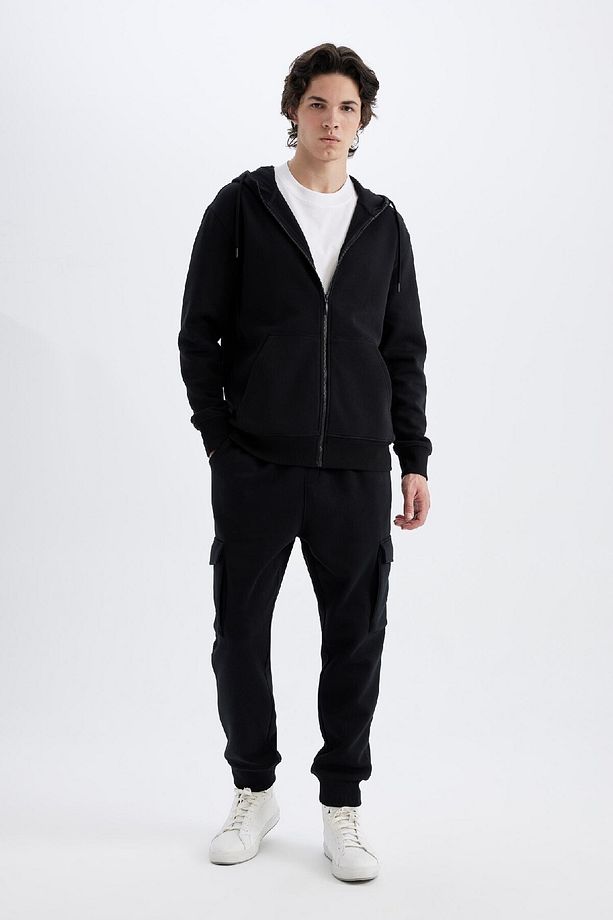 Regular Fit Jogger Eşofman Altı Kargo Cepli Basic Düz Beli Bağcıklı Lastikli Paça Y5533az24au - 4
