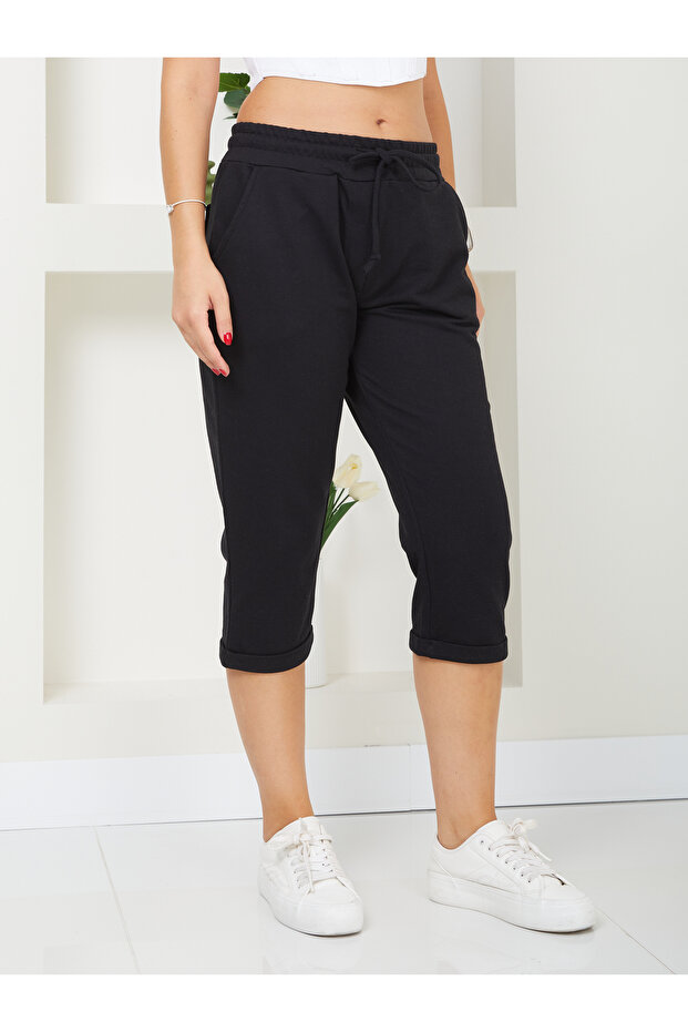 Kadın Örme Kumaş Kapri - 6