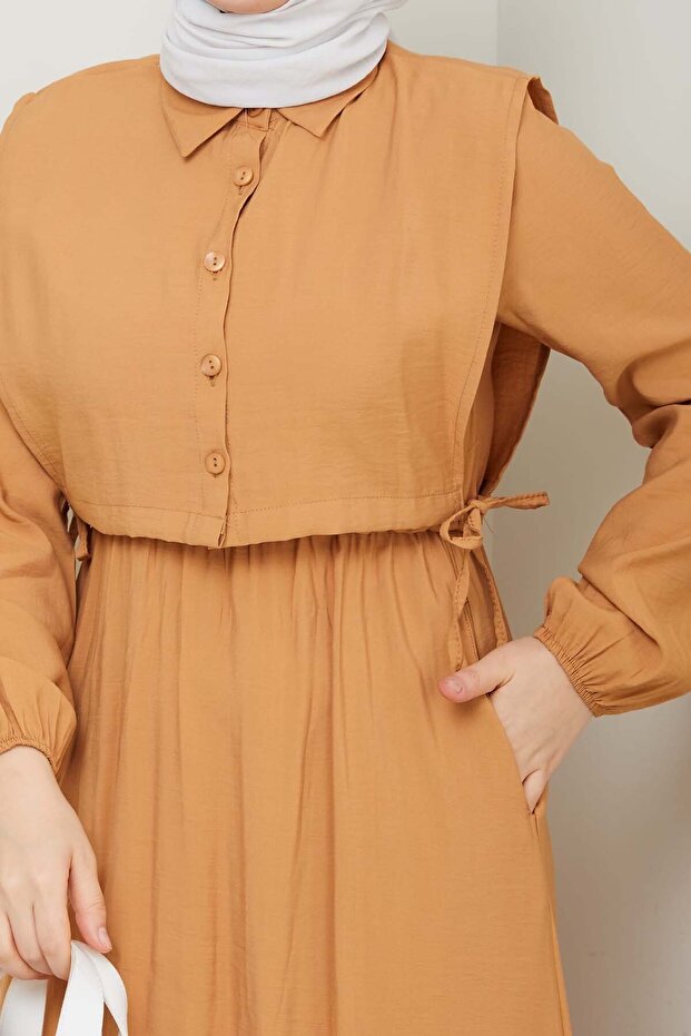 Rochie vestă - Camel 4735 - 3