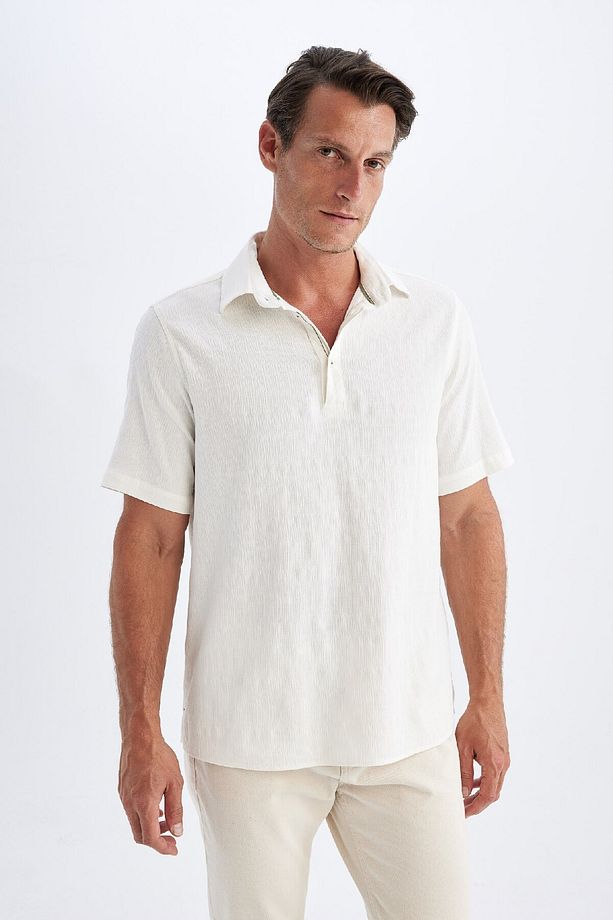 Regular Fit Yazlık Dokulu Kısa Kollu Gömlek C9230ax24sm - 4
