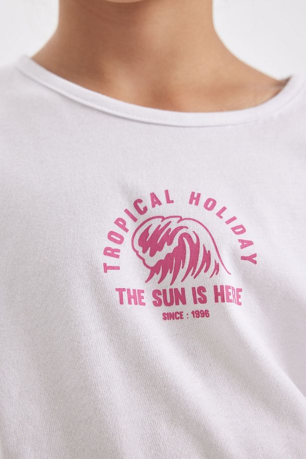Kız Çocuk Pijama Takımı Baskılı Kısa Kollu Üst Şort C8501a824sm - 5