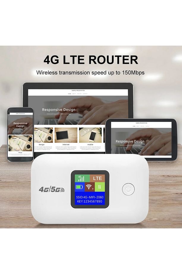 4g/5g Mobil Sim Kartlı Wifi Router 150mbps 3000mah Taşınabilir Hotspot Modem - 3