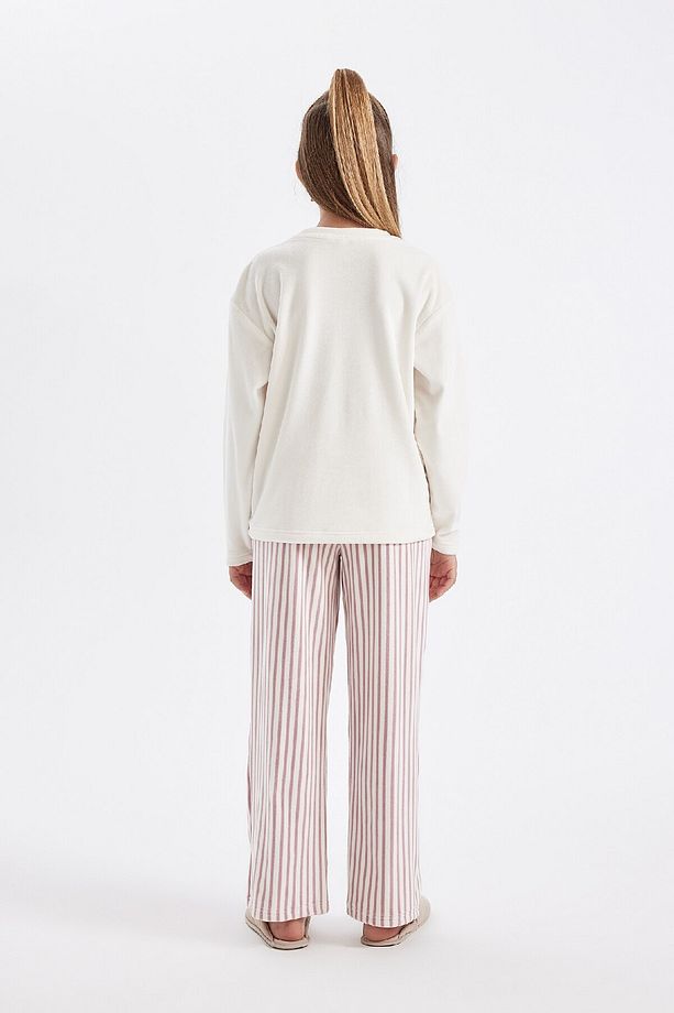 Kız Çocuk Pijama Takımı Polar Uzun Kollu Üst Uzun Alt D1068a824wn - 6