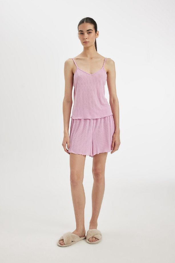 Pijama Takım Pamuklu Askılı Üst Esnek Belli Şort-fall In Love A7968ax24hs - 2