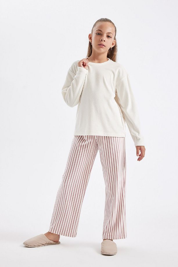 Kız Çocuk Pijama Takımı Polar Uzun Kollu Üst Uzun Alt D1068a824wn - 2