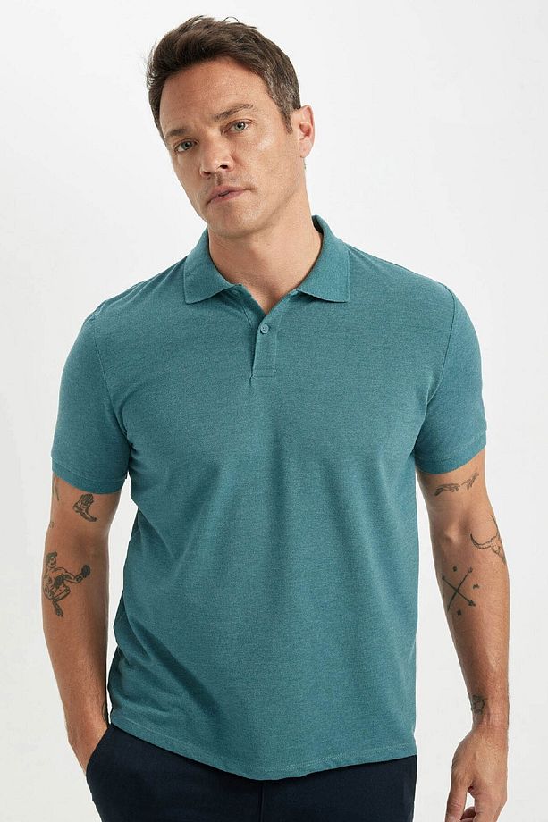 Regular Fit Kısa Kollu Basic Düz Polo Tişört T0126az24sm - 1