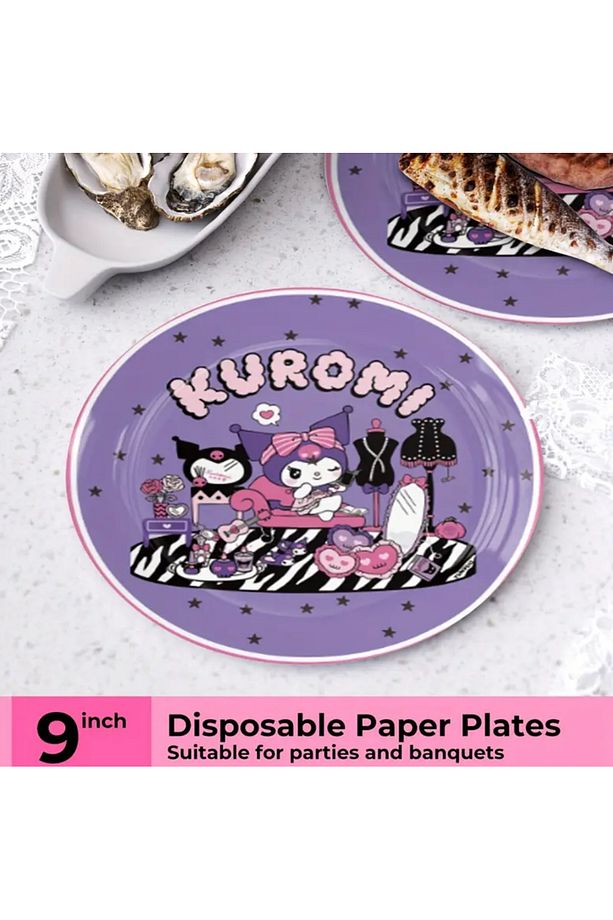 20 Kişilik 80 Parça Kuromi Karakterli Parti Seti / Kâğıt Tabak , Bardak, Peçete - 3
