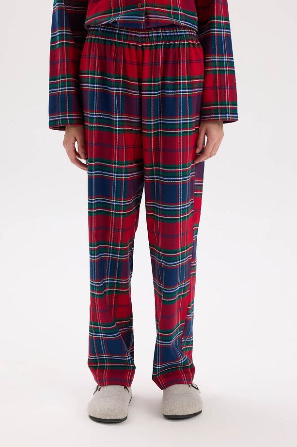 Fall in Love Pijama Takımı Kareli Flanel Uzun Kollu Üst Esnek Belli Uzun Alt  V4015AZ24WN - 6