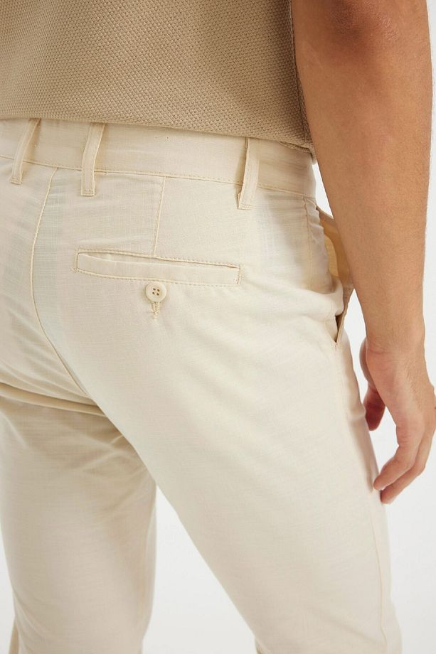 %100 Pamuk Regular Fit Normal Kesim Yazlık Düz Paça Chino Kanvas Pantolon D1526ax24sm - 5