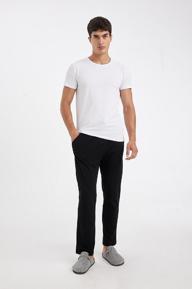 Regular Fit Beli Bağcıklı Düz Paça Cepli Pijama Altı Z7323az24au - 2