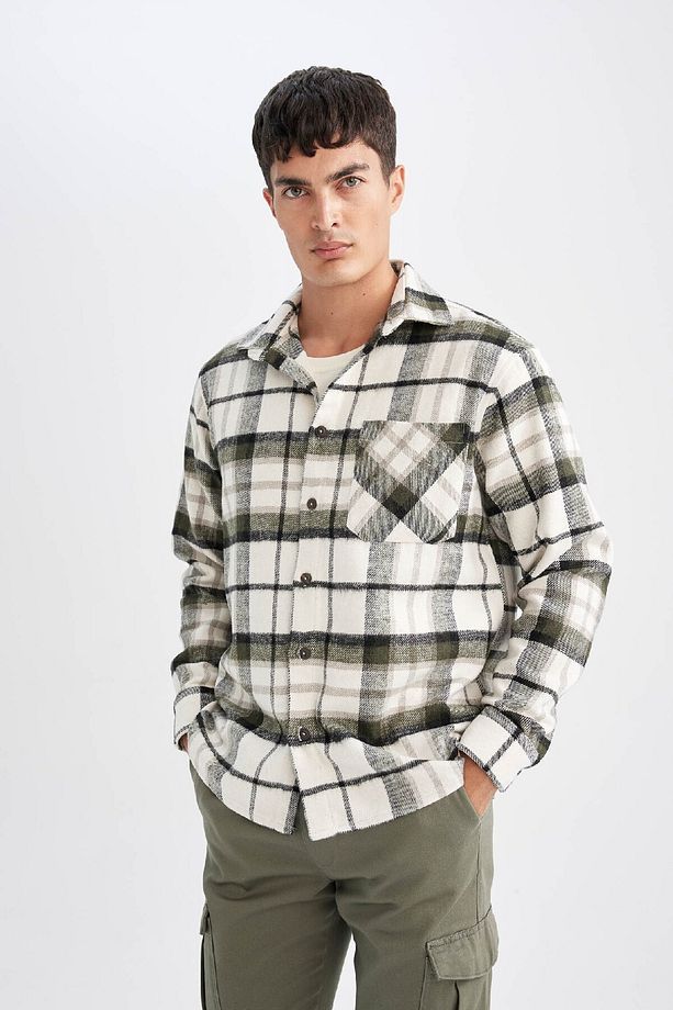 Regular Fit Kareli Oduncu Flanel Uzun Kollu Gömlek D1659ax24au - 3