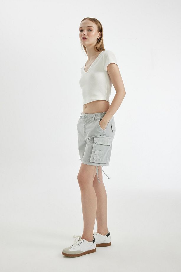 Coool Regular Fit Normal Bel Kısa Paça Gabardin Şort D1006AX24SM - 3
