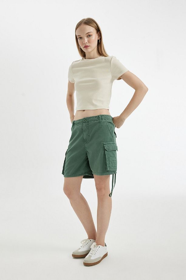 Coool Regular Fit Normal Bel Kısa Paça Gabardin Şort D1006AX24SM - 3