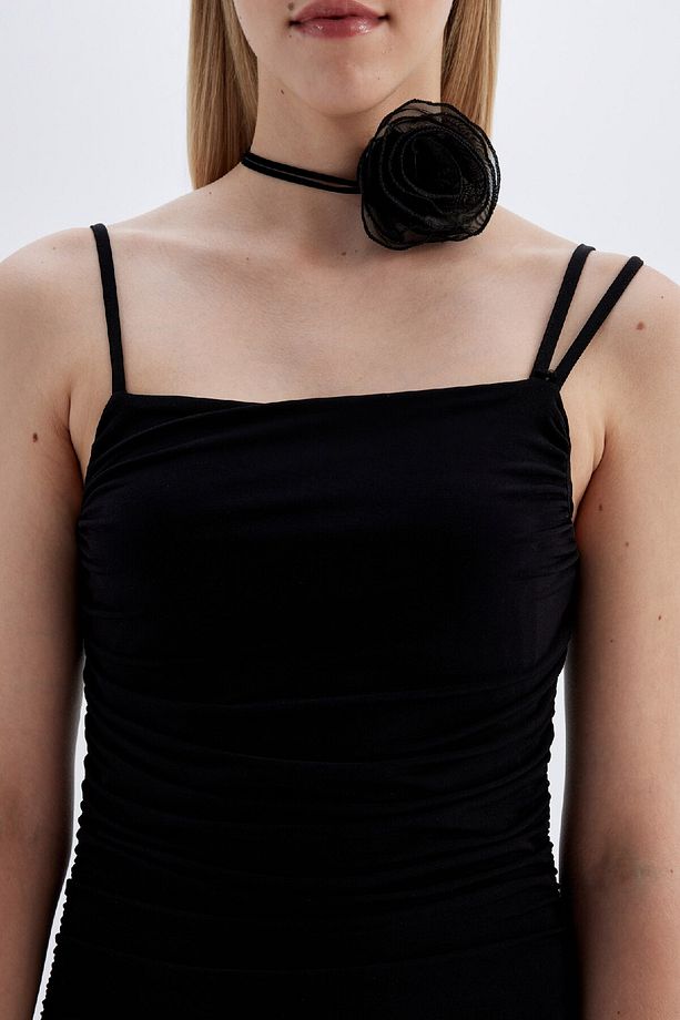 Bodycon Askılı Midi Elbise C8948AX24SM - 6