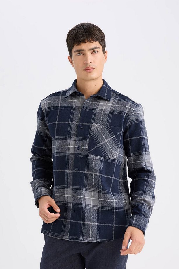 Regular Fit Kareli Flanel Oduncu Uzun Kollu Gömlek D2337ax24wn - 4