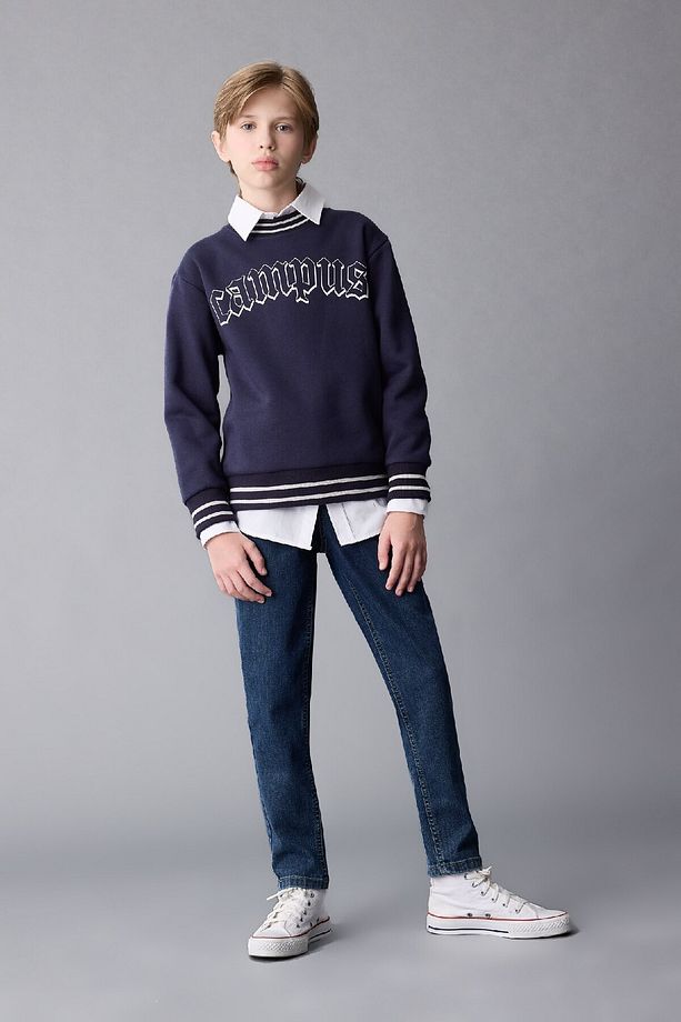 Erkek Çocuk Carrot Fit Düz Paça Cepli Jean Pantolon C5719a824wn - 1