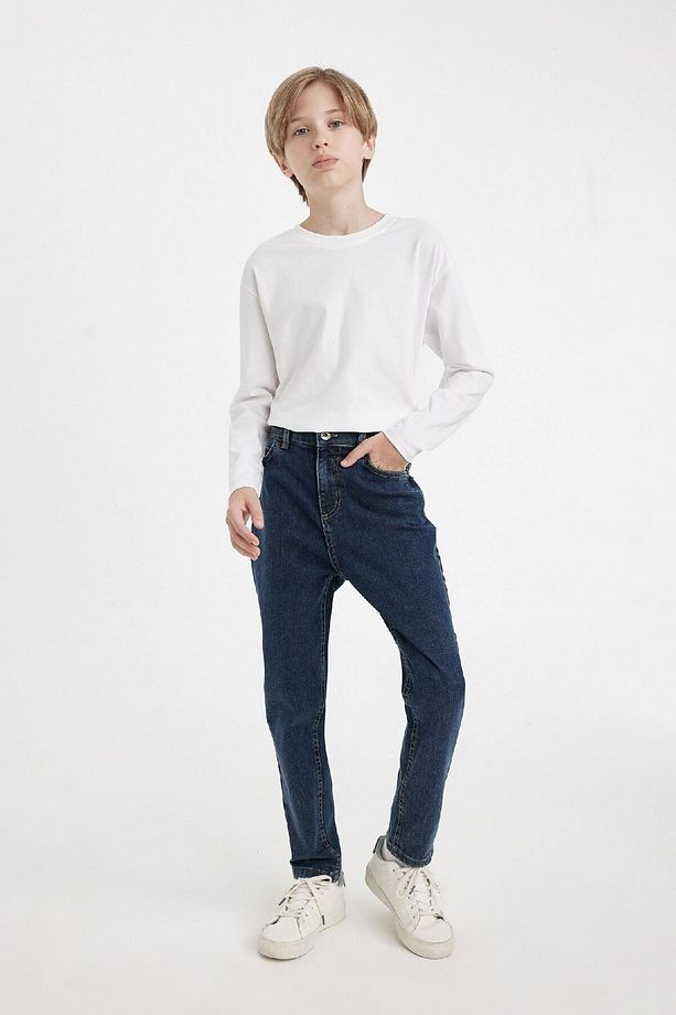 Erkek Çocuk Carrot Fit Düz Paça Cepli Jean Pantolon C5719a824wn - 4
