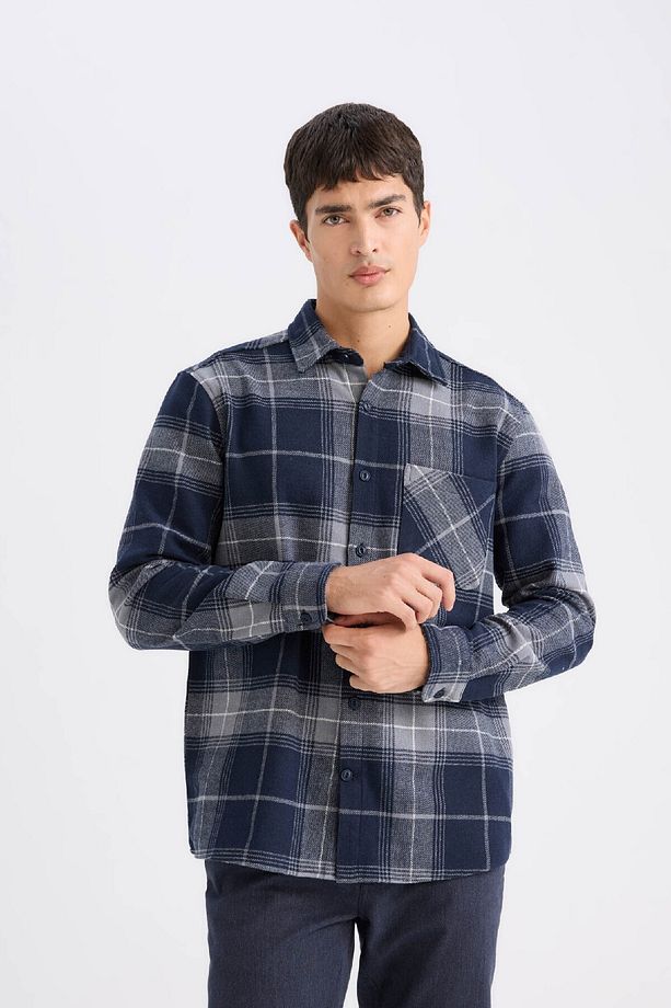 Regular Fit Kareli Flanel Oduncu Uzun Kollu Gömlek D2337ax24wn - 3