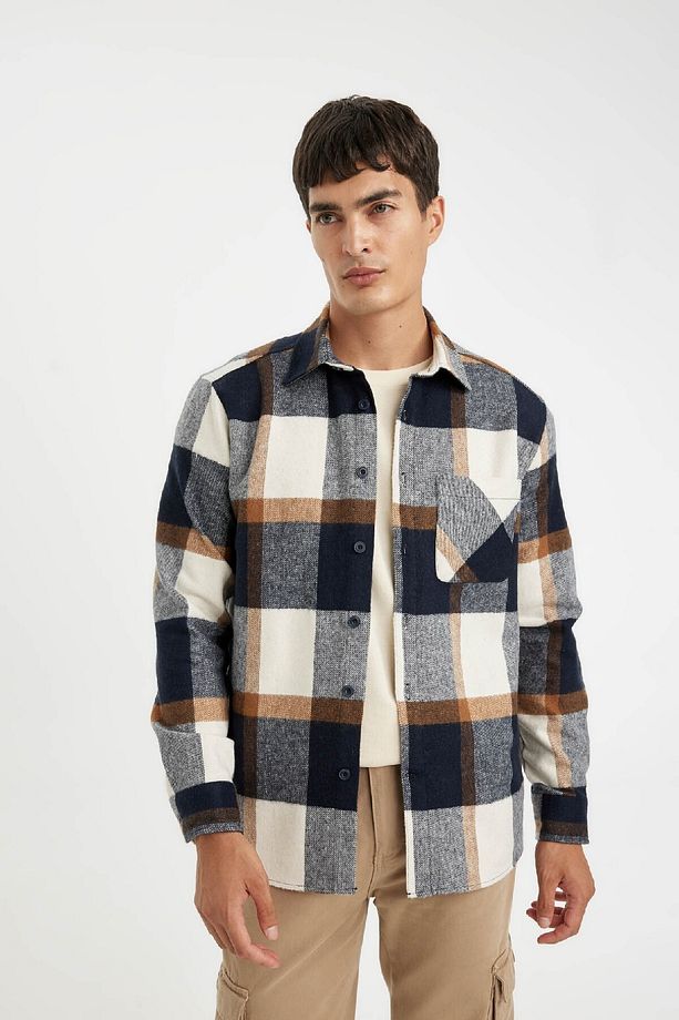 Regular Fit Kareli Oduncu Flanel Uzun Kollu Gömlek A5553ax24au - 4