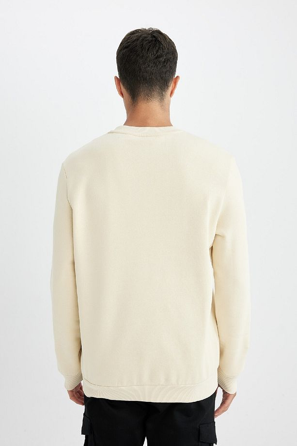 Regular Fit Bisiklet Yaka Kalın Basic Düz Sweatshirt T3777az24au - 6