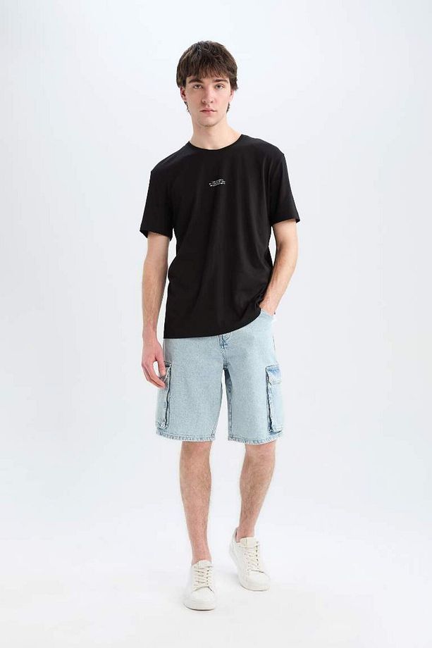 Yeni Sezon Regular Fit Bisiklet Yaka Baskılı Kısa Kollu Tişört - 2