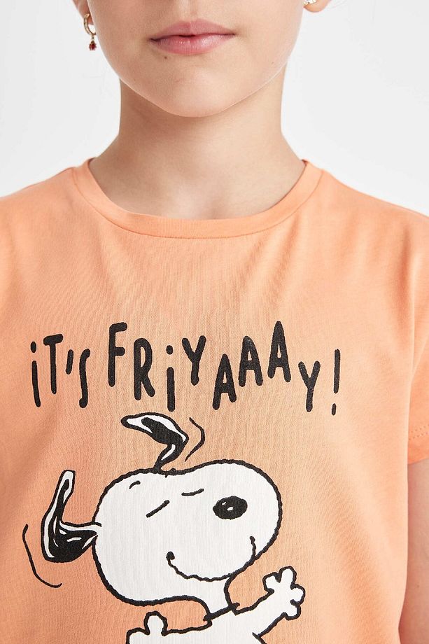 Kız Çocuk Pijama Takımı Snoopy Kısa Kollu Üst Şort D1427a824sm - 4