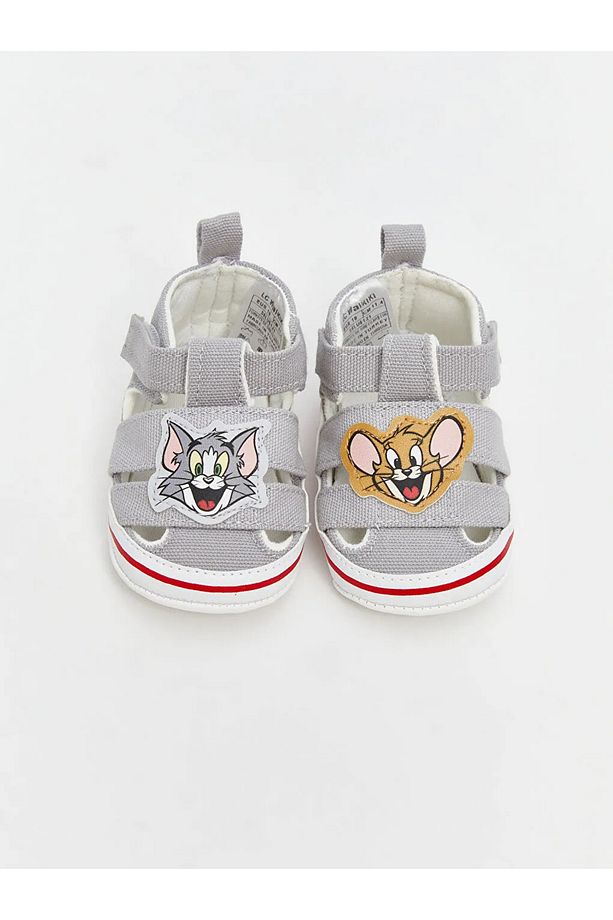 Gri Tom ve Jerry Baskılı Yürüme Öncesi Ayakkabı - 3