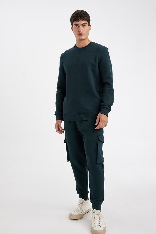 Regular Fit Jogger Eşofman Altı Kargo Cepli Basic Düz Beli Bağcıklı Lastikli Paça Y5533az24au - 4