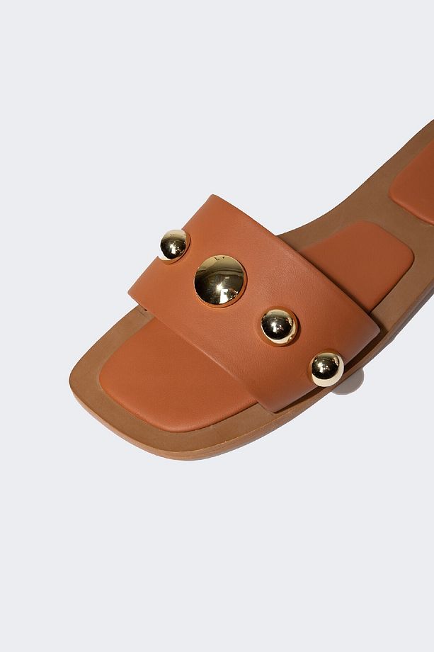 Lug Von Siga X Düz Taban Tek Bantlı Suni Deri Terlik D1936ax24sm - 6