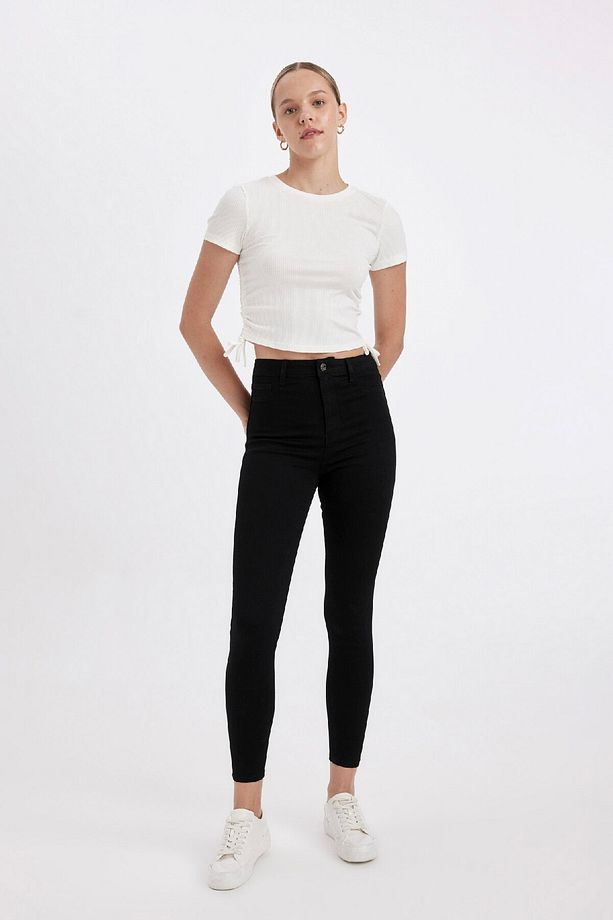 Jegging Yüksek Bel Bilek Boy Dar Paça Basic Düz Jean Pantolon B7498ax24au - 2