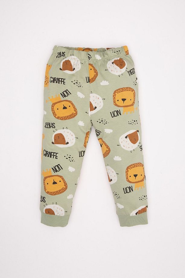 Erkek Bebek Pijama Takımı Penye Safari Desenli Uzun Kollu Üst Uzun Alt D3553a524wn - 2