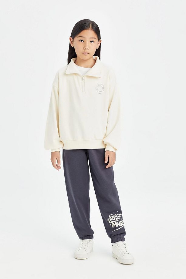 Kız Çocuk Baskılı Beli Paçası Lastikli Jogger Eşofman Altı D3208a824wn - 4