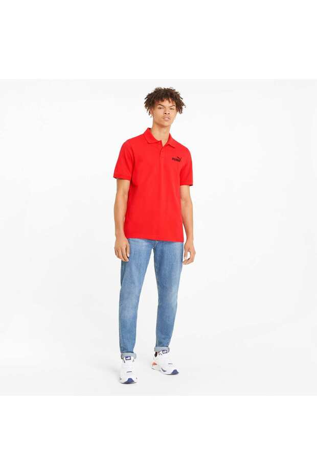 586674 ESS Pique Polo Collar T-Shirt Men's T-Shirt RED