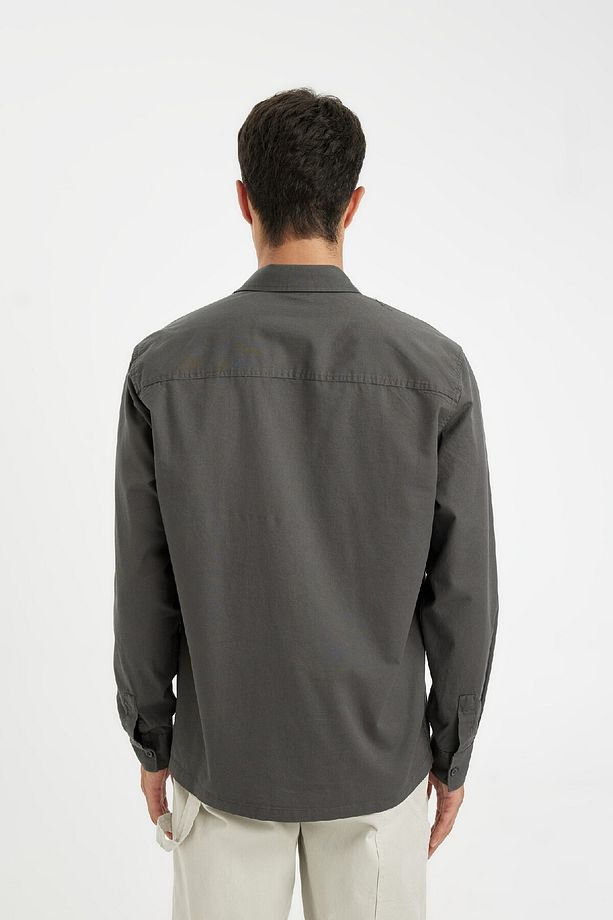 %100 Pamuk Regular Fit Basic Düz Uzun Kollu Gömlek D1060ax24au - 6