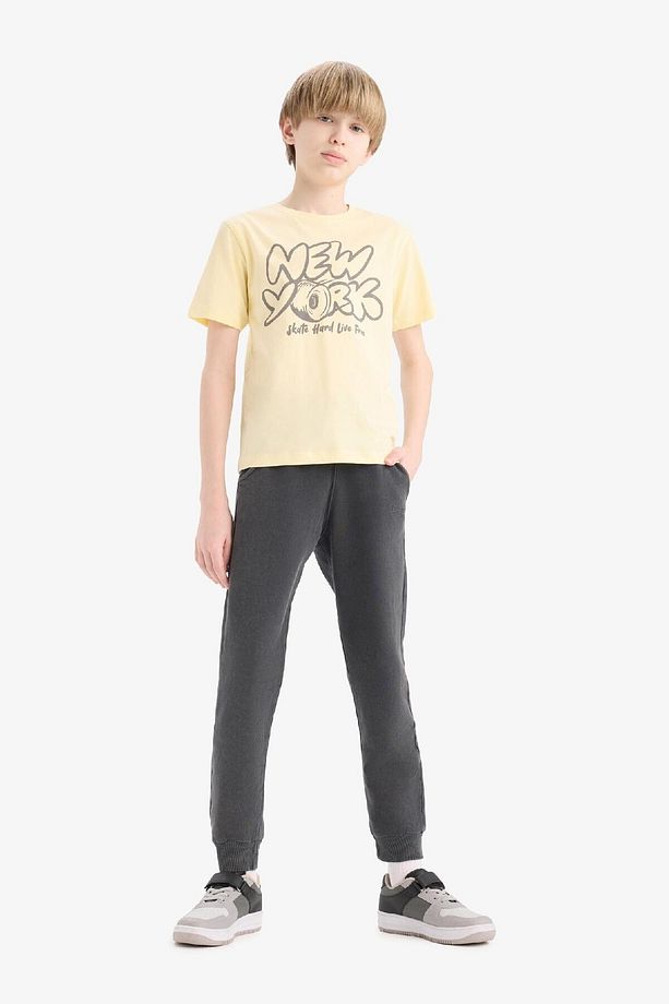 Erkek Çocuk Antrasit Beli Paçası Lastikli Cepli Basic Düz Jogger Eşofman Altı B7971a824wn - 4