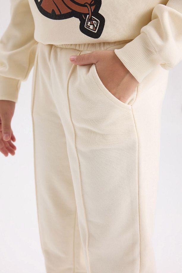 Kız Çocuk Beli Paçası Lastikli Basic Düz Jogger Eşofman Altı D3201a824wn - 5
