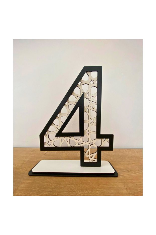 4 Years Old Birthday Table Decor (Crible Themed Black-White)