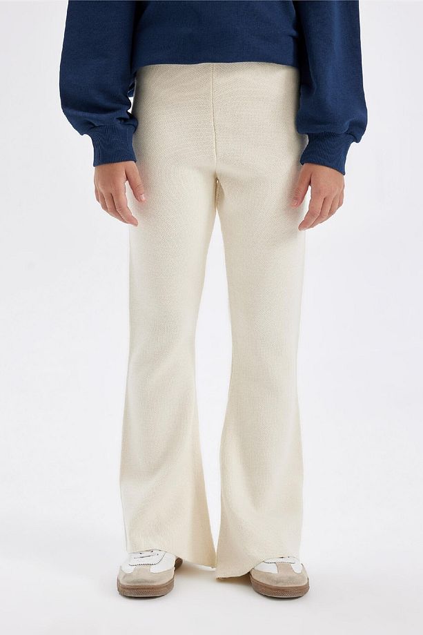 Kız Çocuk Flare Fit Ispanyol Paça Basic Düz Triko Pantolon A6029a824wn - 6