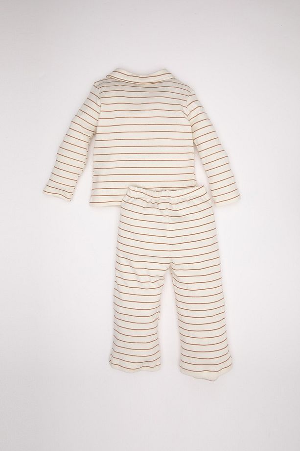 Erkek Bebek Pijama Takımı Çizgili Uzun Kollu Üst Uzun Alt D3548a524wn - 5