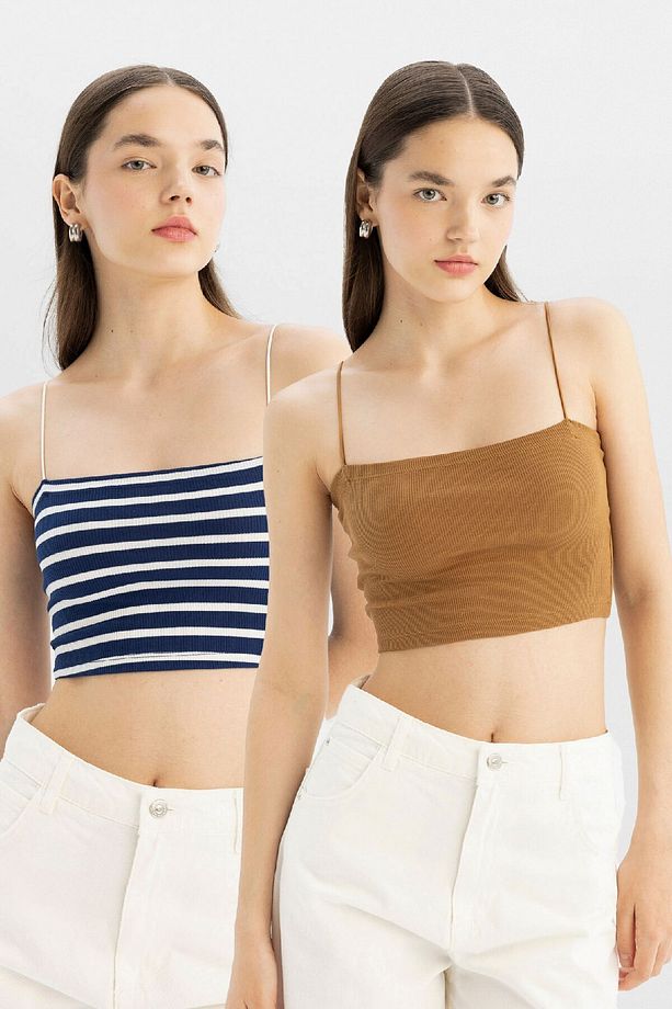 Coool Ribana Askılı Crop 2'li Atlet D3476axns - 1