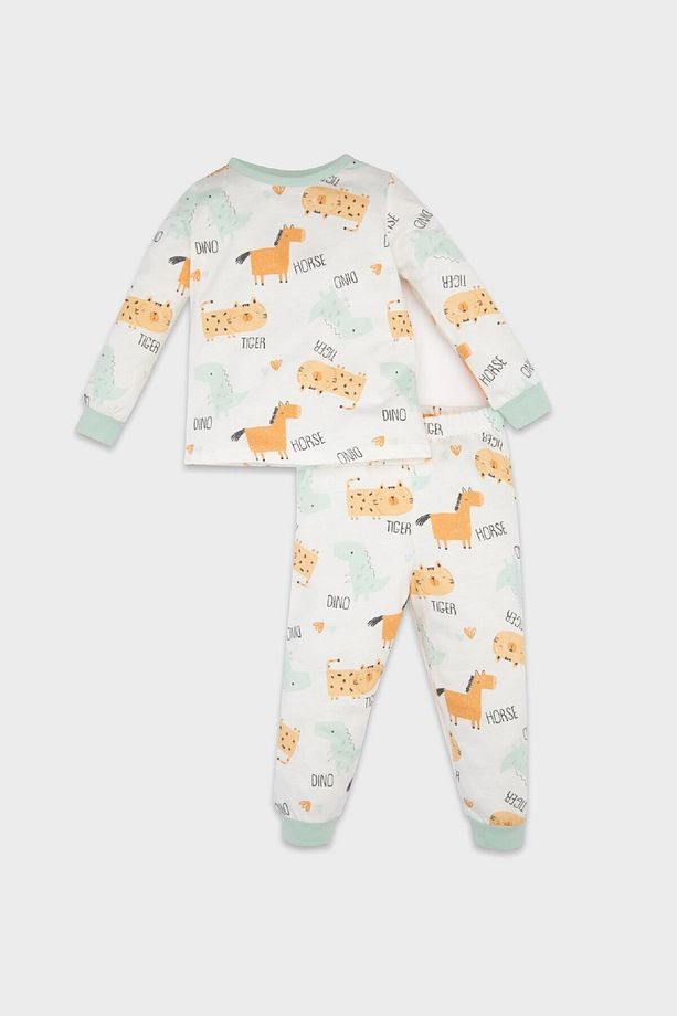 Erkek Bebek 4lü Pijama Takımı Dinazor Baskılı Penye Uzun Kollu Üst Uzun Alt D3529a524wn - 2