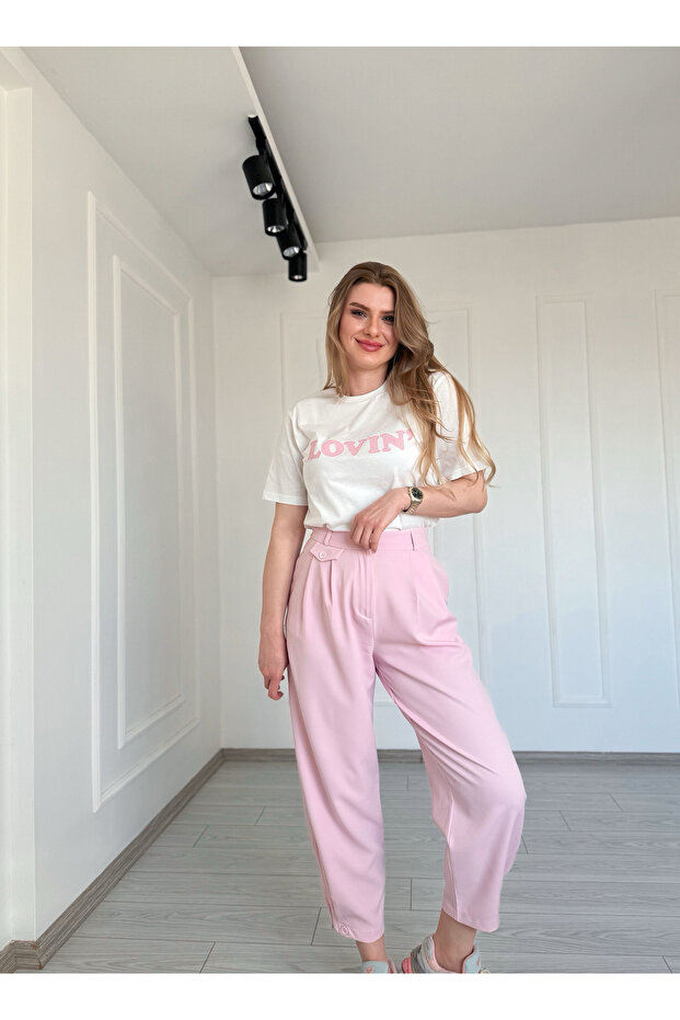 Pile Detaylı Pantolon - 7