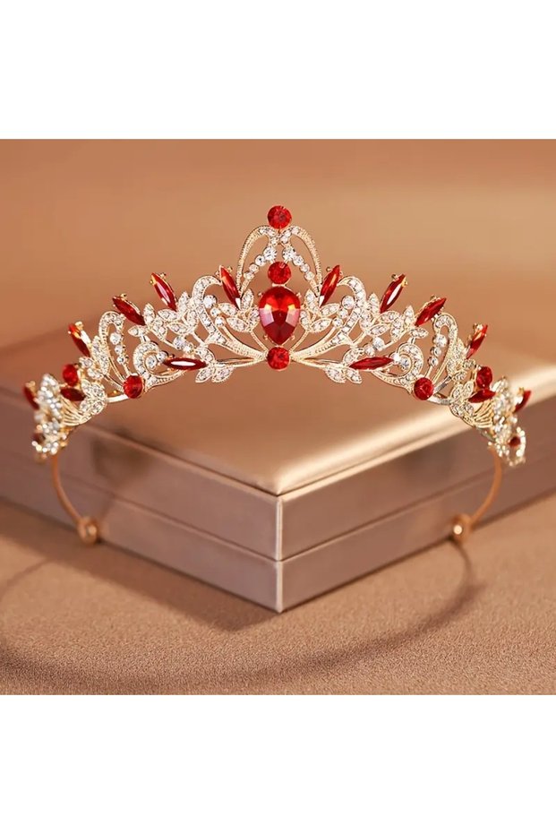Princess-Style Bejeweled Tiara for Henna, Birthday, Party, and Wedding Headpieces