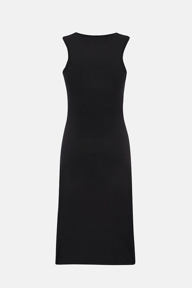 Kare Yaka Bodycon Midi Elbise - 3